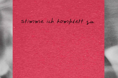 Notizzettel mit dem Titel "8. Kursänderung in der Investitionspolitik" und der Handschrift: 8. Kursänderung in der Investitionspolitik Stimme ich komplett zu