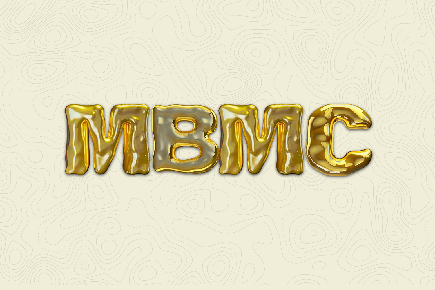 Vergoldete Buchstaben der Abkürzung MBMC